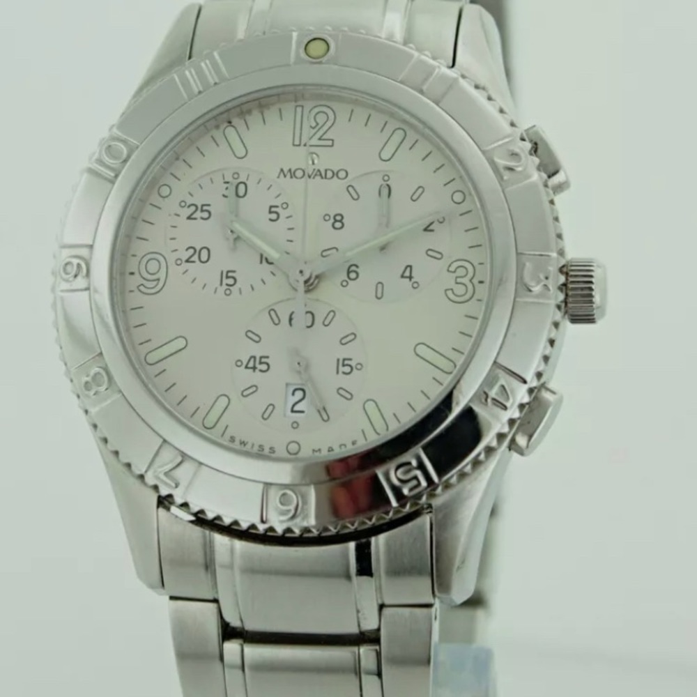Men’s Movado Gentry Chronograph  84 F9 1890 Swiss Made Quartz Watch (EUC)